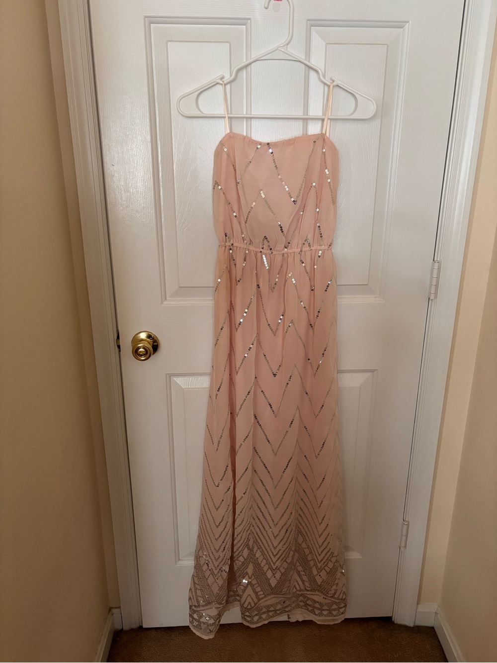 Charlotte Russe Blush Sequin Maxi Dress